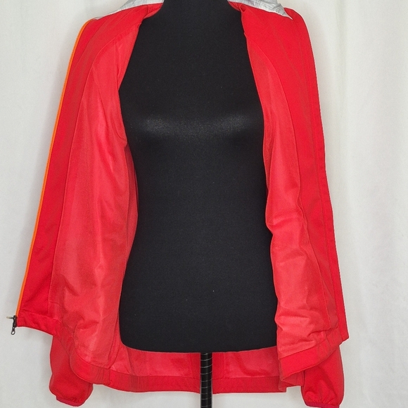 Nike Women's Hooded Windbreaker Light-Rain Jacket Red w/ Orange Accent - Size L - Picture 7 of 16